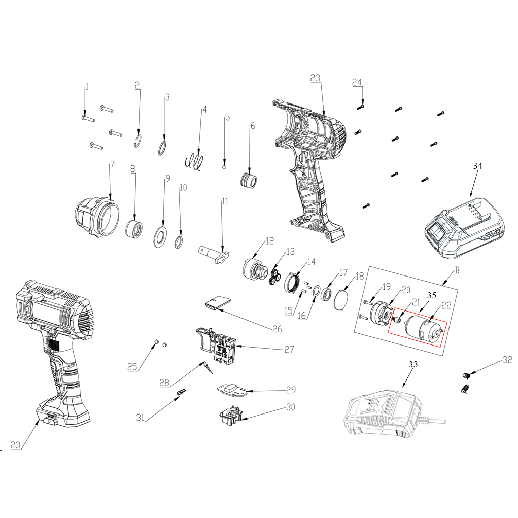 Винтоверт ударный, 2 АКБ (2 Ач), в кейсе ГВЛ-255-22