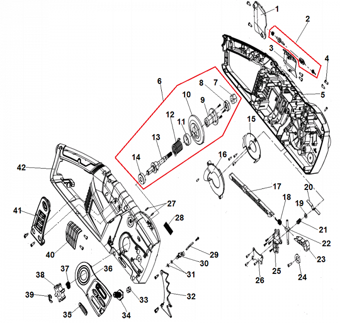 1 ЗВЕЗДОЧКА - ШЕСТЕРНЯ - МАСЛОНАСОС ЭЛЕКТРОПИЛА CHAMPION 424N-18