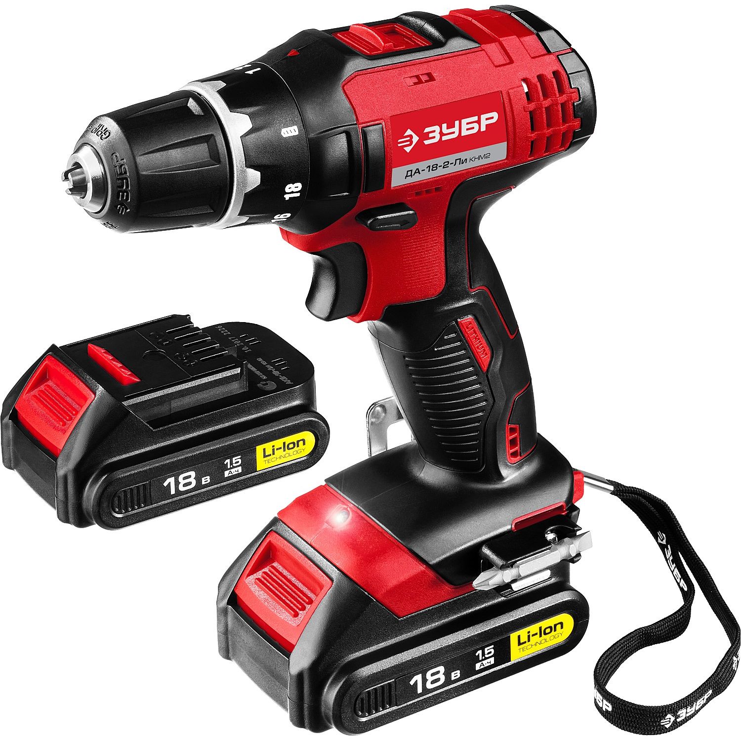 Дрель - шуруповерт, 2 АКБ ДА-18-2-Ли КНМ2